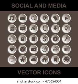 Social and media vector icons