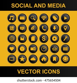 Social and media vector icons