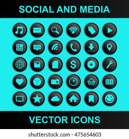 Social and media vector icons