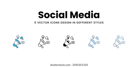 Social Media vector icons different style vector stock illustration