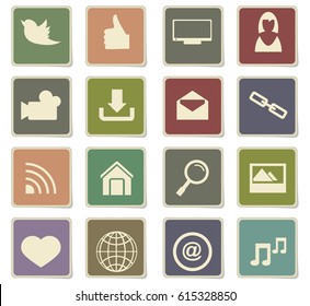 social media vector icons for user interface design