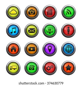 Social media vector icons for web sites and user interface