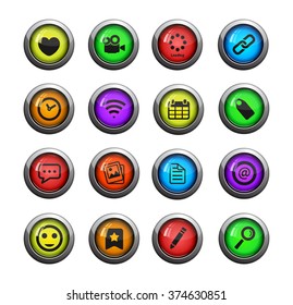 Social media vector icons for web sites and user interface
