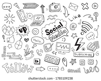 Social media vector illustration doodles.