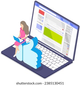 Medios sociales. Ilustración vectorial. Las plataformas de medios sociales sirven como centros para que las comunidades se conecten e interactúen Las discusiones en las plataformas de medios sociales fomentan intercambios significativos Corporaciones