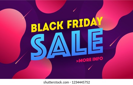 Plantilla de ilustración vectorial de medios sociales para banner promocional de sitio web y boletín móvil. Diseño de capa negra para la venta del viernes. 