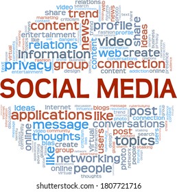 Social Media Vector Illustration Word Cloud Stock Vector (Royalty Free ...