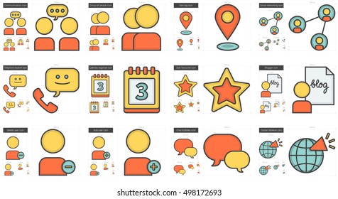 Vektorsymbol in sozialen Medien, einzeln auf weißem Hintergrund. Symbol für soziale Medien für Infografik, Website oder App. Skalierbares Symbol, das auf einem Gittersystem entworfen wurde.