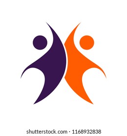 Social media - vector logo concept illustration. Human character logo. People logo