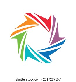 Social media - vector logo template concept illustration. Graphic design elements. Abstract symbol. Teamwork icon. Unity cooperation sign. Star symbol. Corporate identity. Design element.