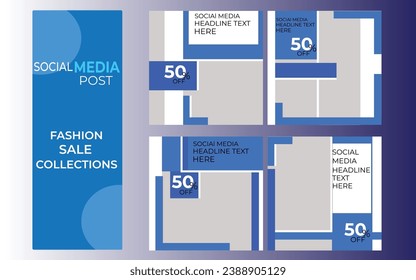 social media vector post design work in blue shade 