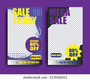 social media vector template offer banner poster