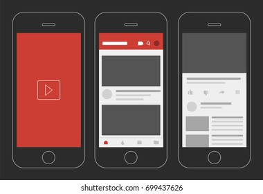 Social media video app display vector