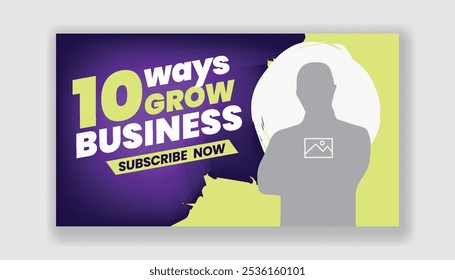 
Social media video cover thumbnail template, editable video thumbnail. corporate business and digital marketing promotional horizontal web banner, Video cover template for  social media banner
