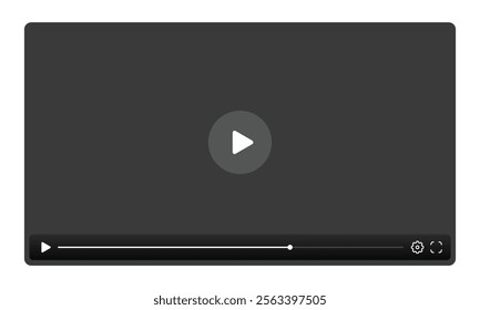 Social media video player screen template, mobile video player. Video player mockup, app, ui ux.