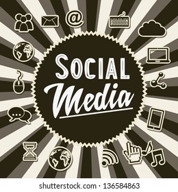 social media vintage background, old style. vector illustration