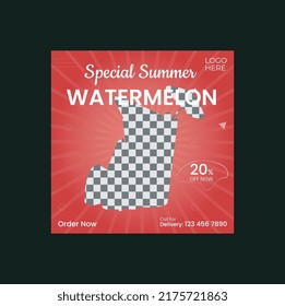 Social Media Watermelon post Template.