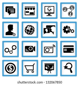 social media and web apps icon set