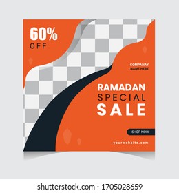 social media and web banner design. Ramadan web and social media post banner  design.
