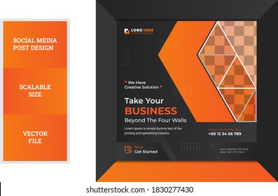 social media and web banner design. Corporate business Editable square social media and web banner post promotions & Layout design for marketing  shape vector template design set 