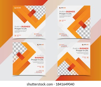 social media and web banner design. Corporate business marketing square Editable and social media post promotions & Layout design for shape vector template design set 
