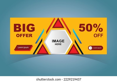 Social Media Web Banner Design Template for Business. Sales Offer Banner Design.