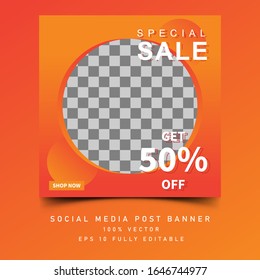 Social Media and web banner template premium vector design.