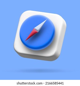 social media web browser. 3d vector cartoon illustration. speech bubble with internet icon