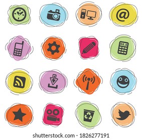 social media web icons for user interface design