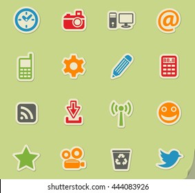 social media web icons for user interface design