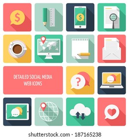 Social media web icons vector