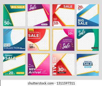 Social media and website layout banner background in colorful discount sale design suitable for fashion, food promotion, and product sale.