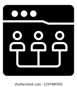 Social media website line vector icon 