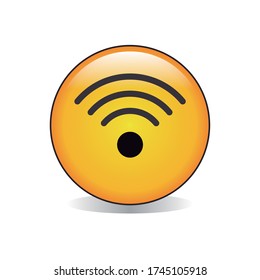 Social Media Wifi Icon, Isolated Emoji Vector
