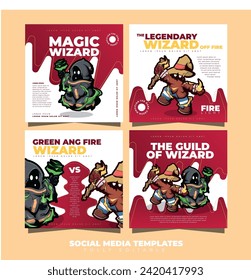 Social media with wizard characters