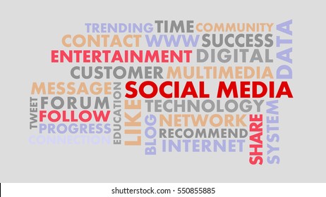 Social Media Word Cloud Abstract