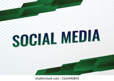 Social media word vector illustration green lines 3d style for social media landing page, template, ui, web, mobile app, poster, banner, flyer, background, gift card, coupon, label, wallpaper