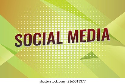 Social media word vector illustration yellow lines 3d style for social media landing page, template, ui, web, mobile app, poster, banner, flyer, background, gift card, coupon, label, wallpaper