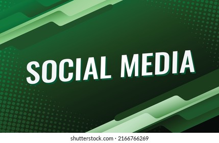 Social media word vector illustration green lines 3d style for social media landing page, template, ui, web, mobile app, poster, banner, flyer, background, gift card, coupon, label, wallpaper