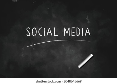 Social Media written with chalk on blackboard icon logo design vector illustration symbol