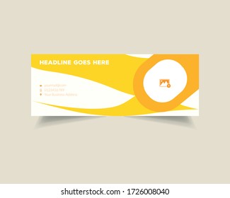 Social Media Yellow Facebook cover Web Banner Design Vector Template