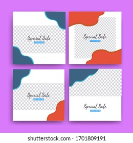 Social mediat template pack design, With simple layout style, Can be used for promotional purpose