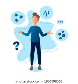 Social medicine in pandemic conditions concept. Modern vector illustration. Modern abstract illustration with blue social medicine concept for concept design. Coronavirus pandemic, epidemic disease.