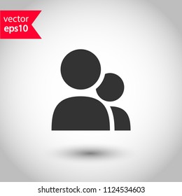 Social member vector icon. Person icon. Social profile avatar icon. Studio background. Add friend sign. EPS 10 vector sign.