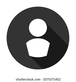 social member vector icon with shadow, person vector sign, social communication. Round icon with shadow