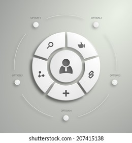 Social menu for web, ui, applications