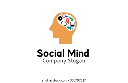 Social Mind Products Buring Addiction Purchase Symbol Logo Vector Design Icon Illustration