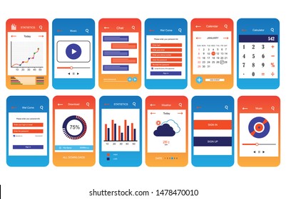 Social Mobile App Design Kit - Pixel Precise Layered Vector-based GUI - Ready For Use 