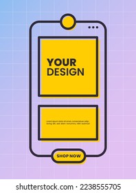 Social mobile app story interface template. Social media stories mock up.