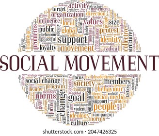 Social Movement vector illustration word cloud isolated on a white background.